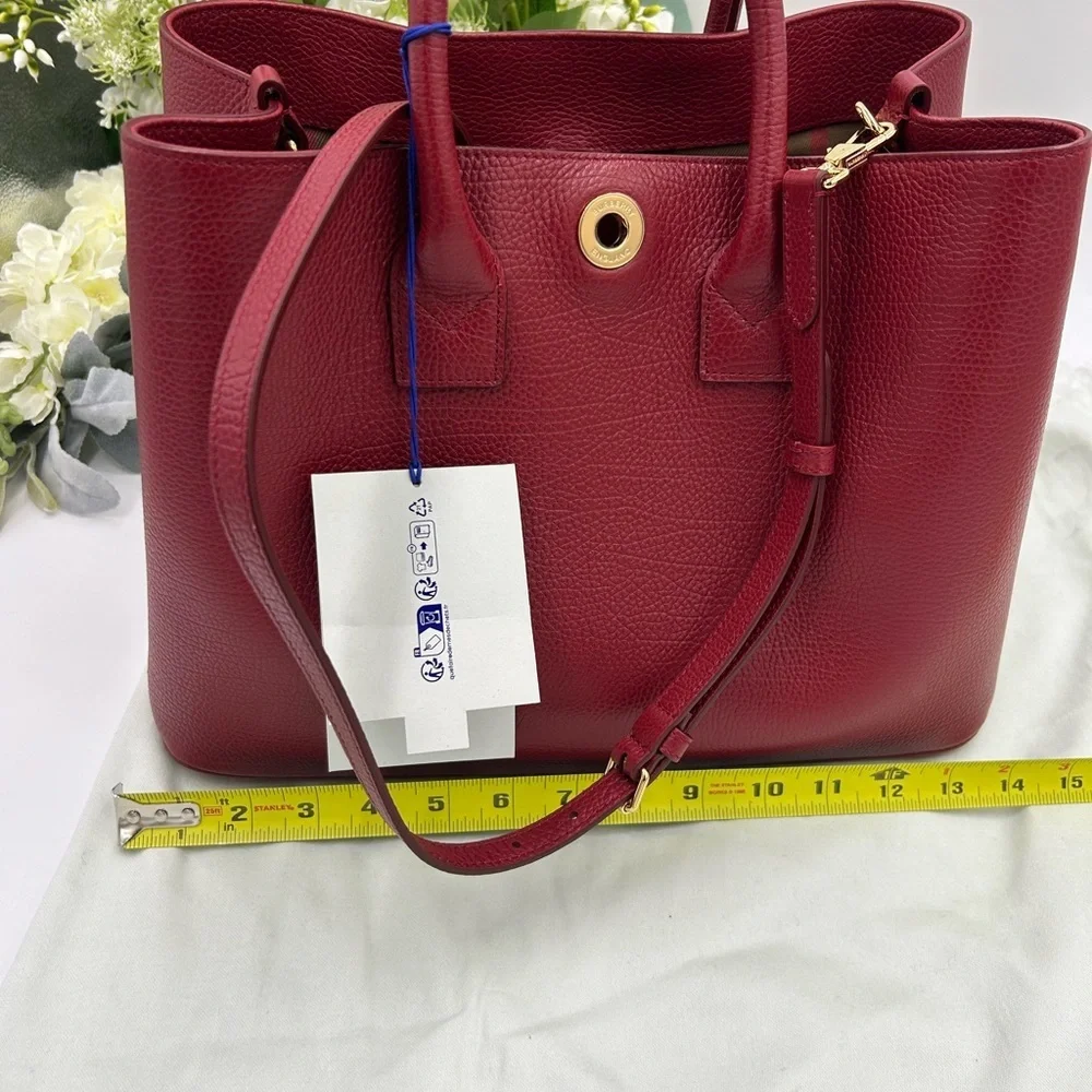 Women's Burberry banner pebble grain leather tote/shoulder bag classic check NWT - Picture 13 of 15